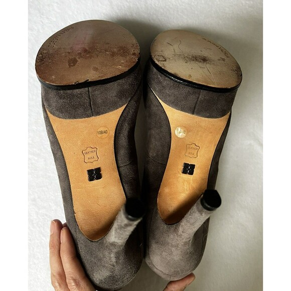 BCBGMaxAzria Pamela Stiletto Platform Heels Size 36/10B Gray Suede Leather - Picture 8 of 12